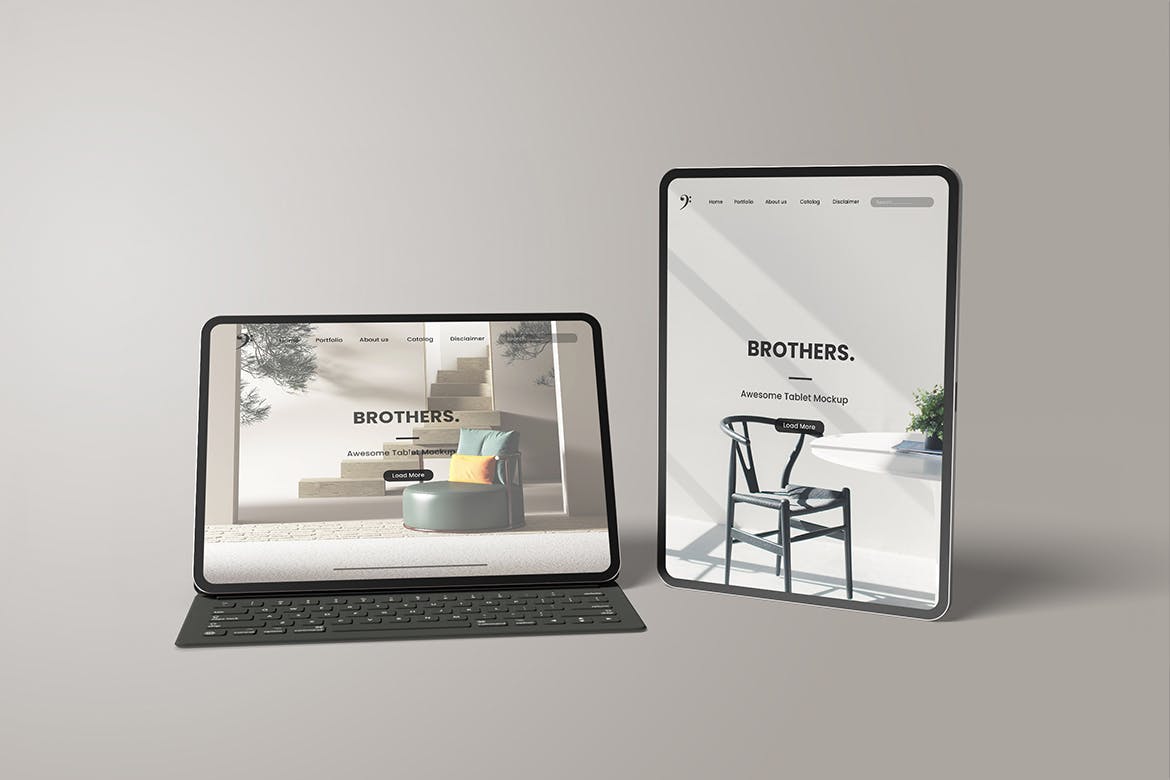 极简主义 iPad Pro平板电脑样机 Awesome Minimalist iPad Pro Mockup 样机素材 sucaiwan.com