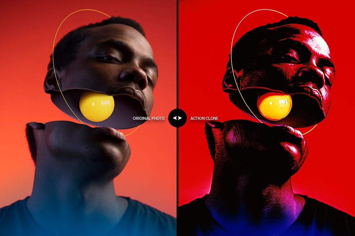 油画海报摄影效果ps动作 Oil Paint Posterizer Photoshop Action 插件预设 sucaiwan.com