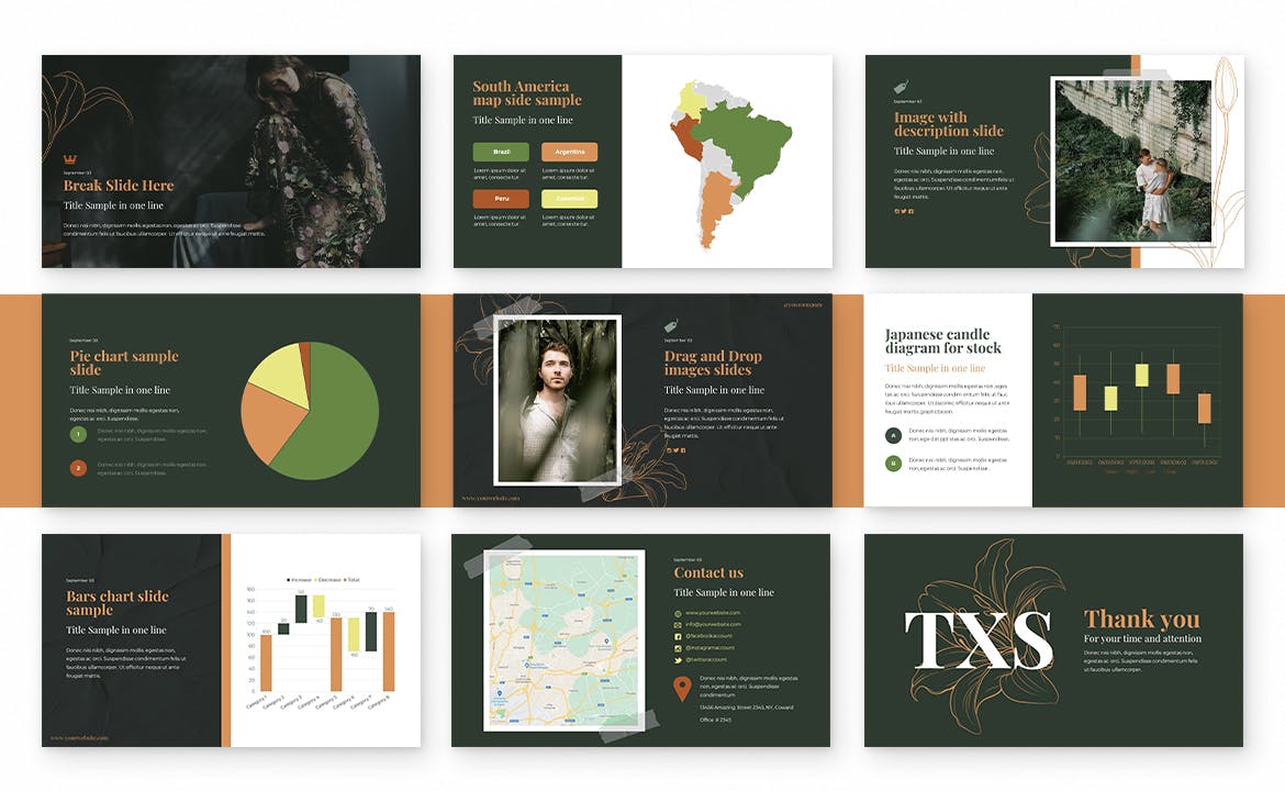春季主题背景PPT&谷歌幻灯片模板 Spring Powerpoint & Google Slides Template 幻灯图表 sucaiwan.com