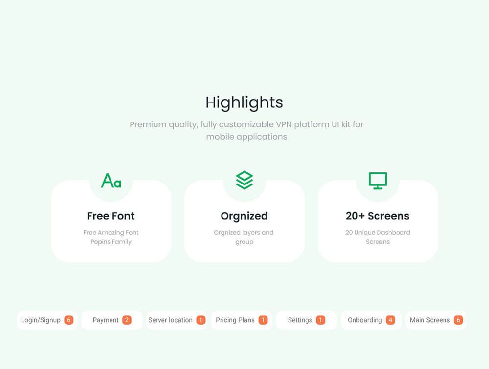 VPN移动应用程序UI套件 APP UI sucaiwan.com