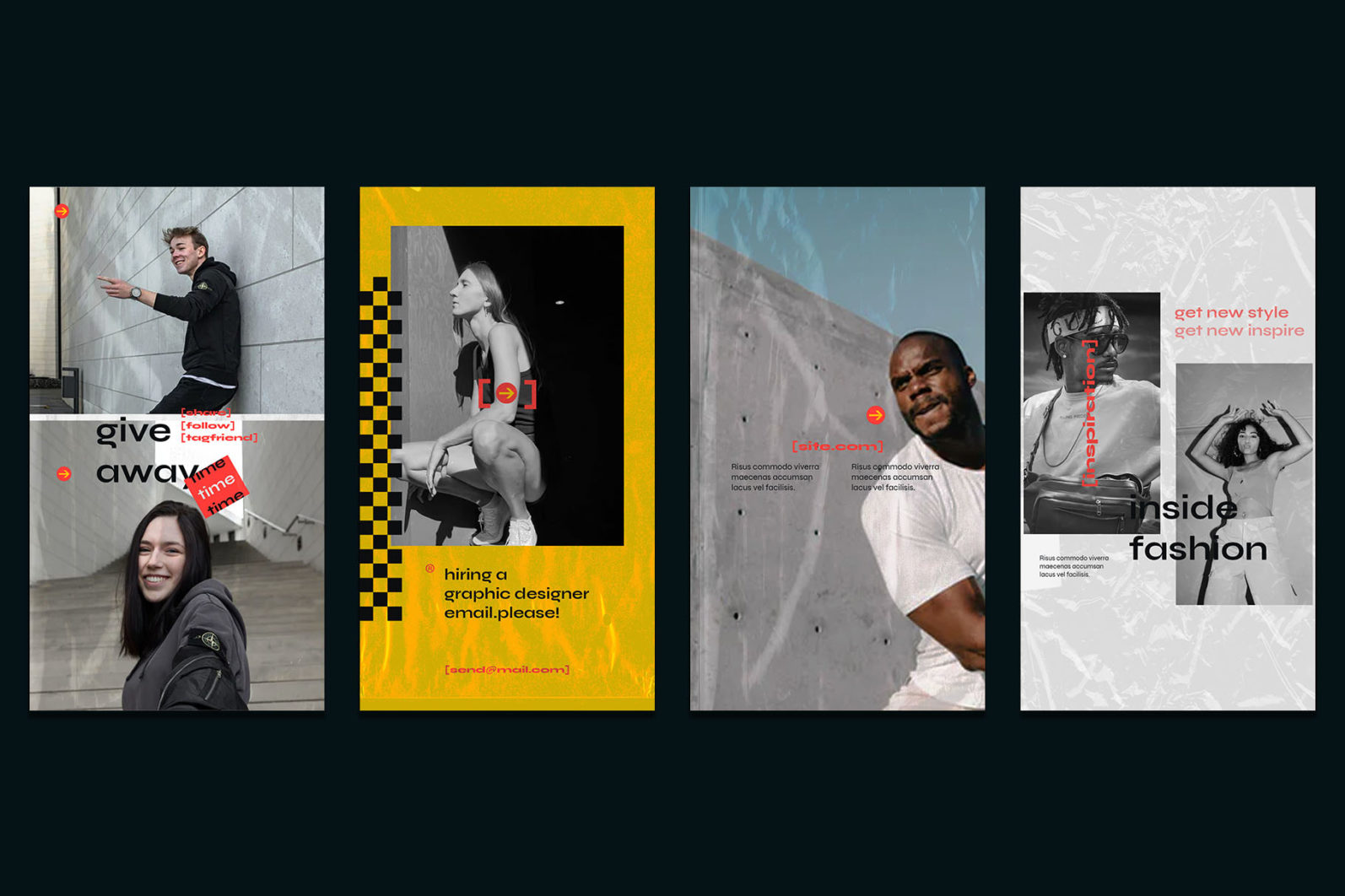 复古时尚广告竖屏社交媒体instagram模板PSD海报样机 样机素材 sucaiwan.com