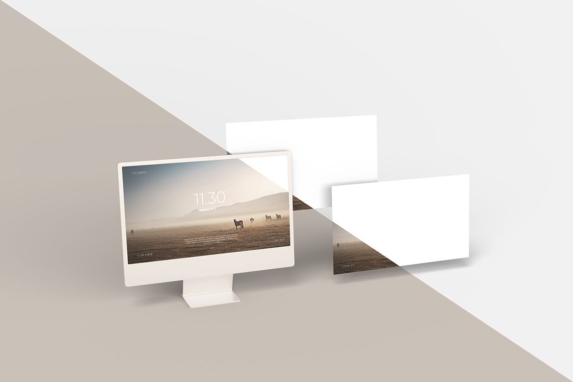 iMac屏幕设备展示样机 Screen Device Display Mockup 样机素材 sucaiwan.com