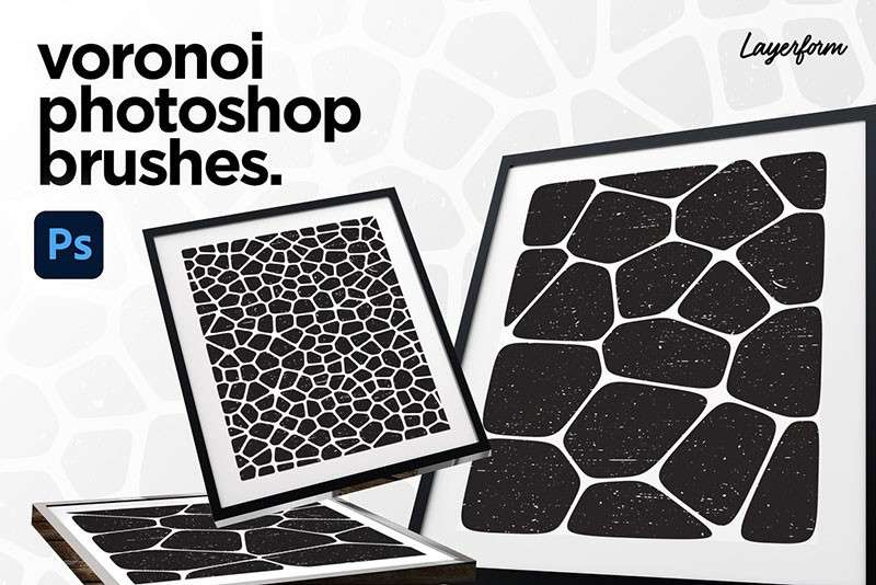 10个多边形网状图案PS笔刷 笔刷资源 sucaiwan.com