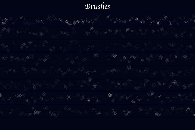 Photoshop雪花冰花笔刷和图案套装 笔刷资源 sucaiwan.com