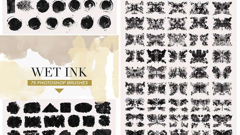 487个墨水形状和笔触图案PS笔刷套装 笔刷资源 sucaiwan.com