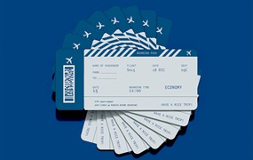机票票券设计样机 Ticket Mockup