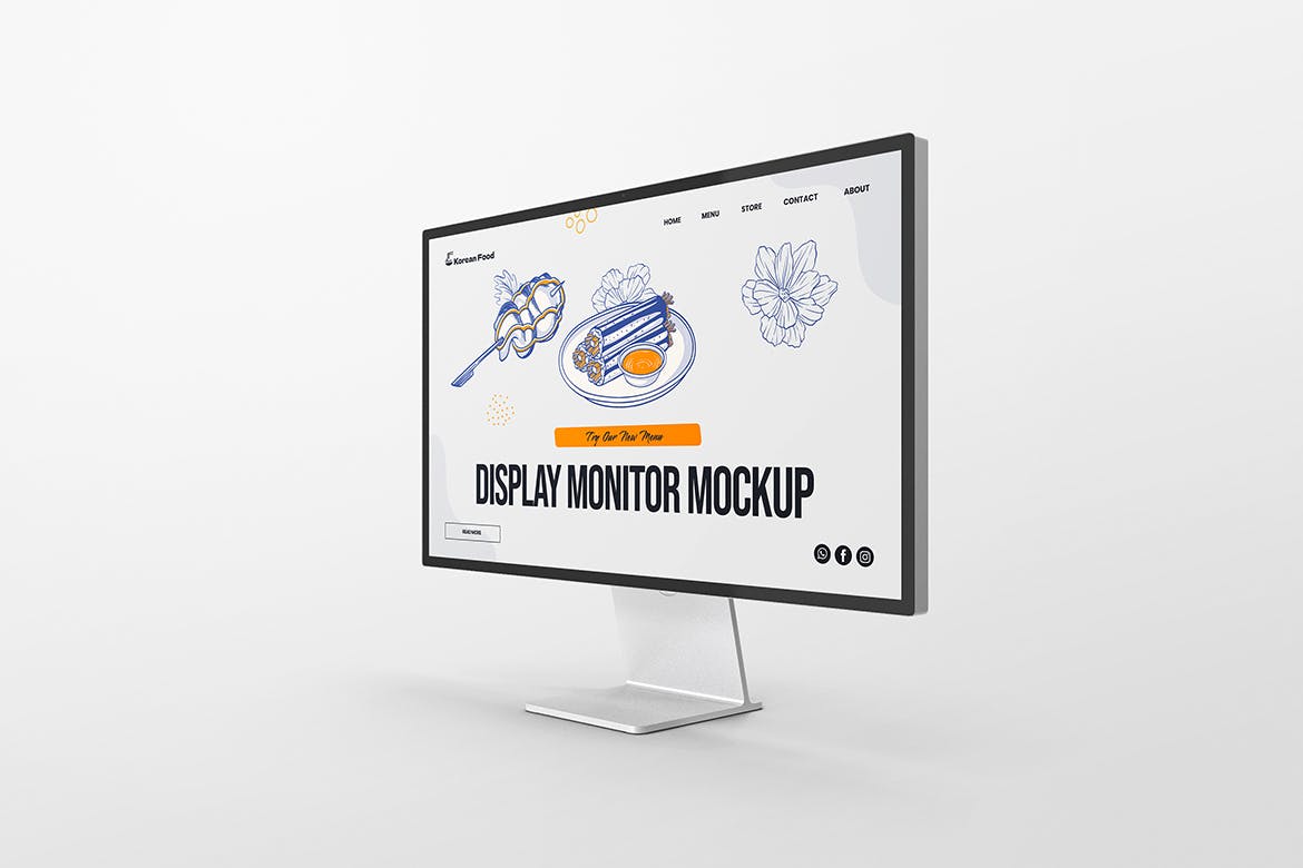 苹果显示器样机模板 Display Monitor Mockup 样机素材 sucaiwan.com