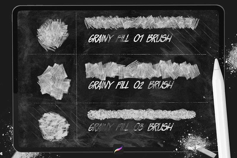 逼真的粉笔字效果Procreate笔刷 笔刷资源 sucaiwan.com