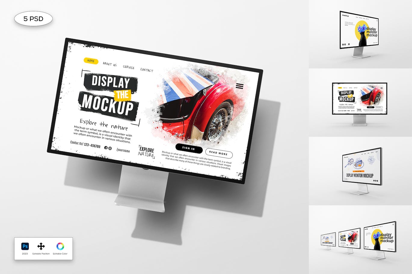 苹果显示器样机模板 Display Monitor Mockup 样机素材 sucaiwan.com