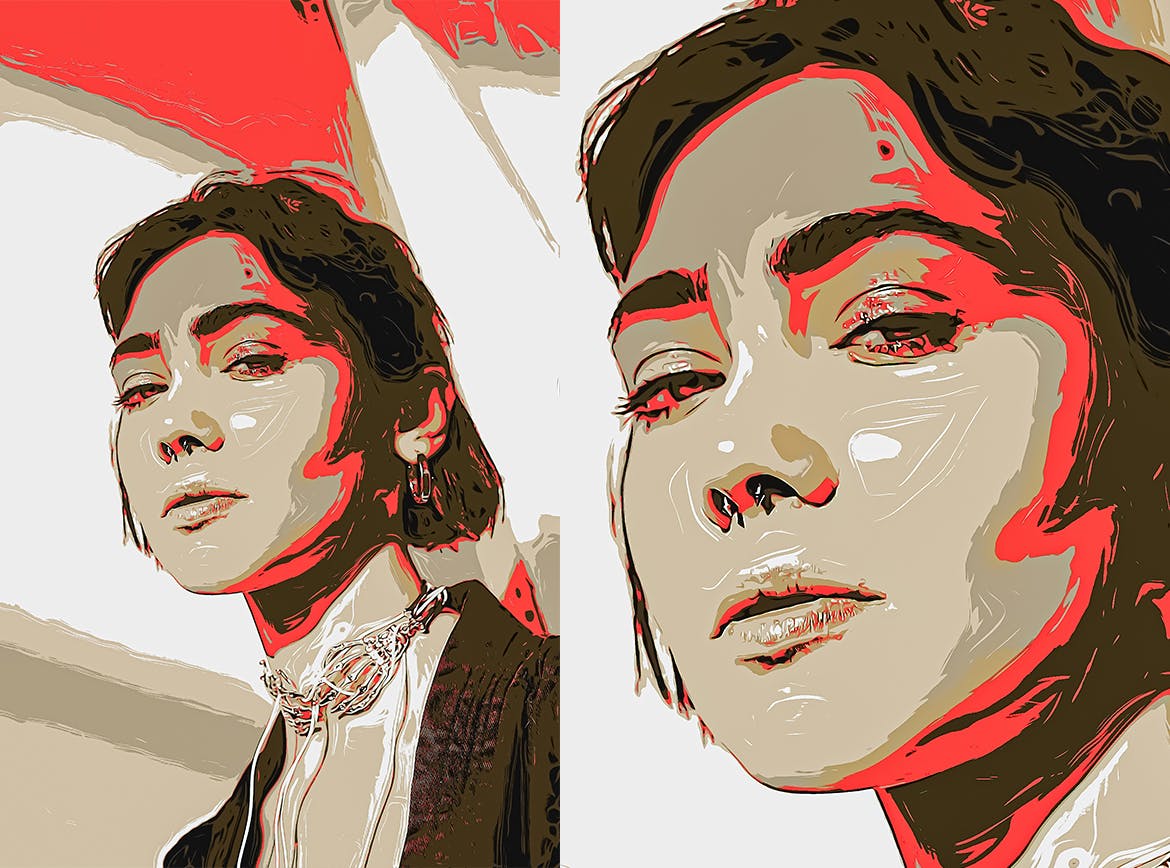 插画照片效果PS动作 Illustration Photo Effect for Photoshop 插件预设 sucaiwan.com