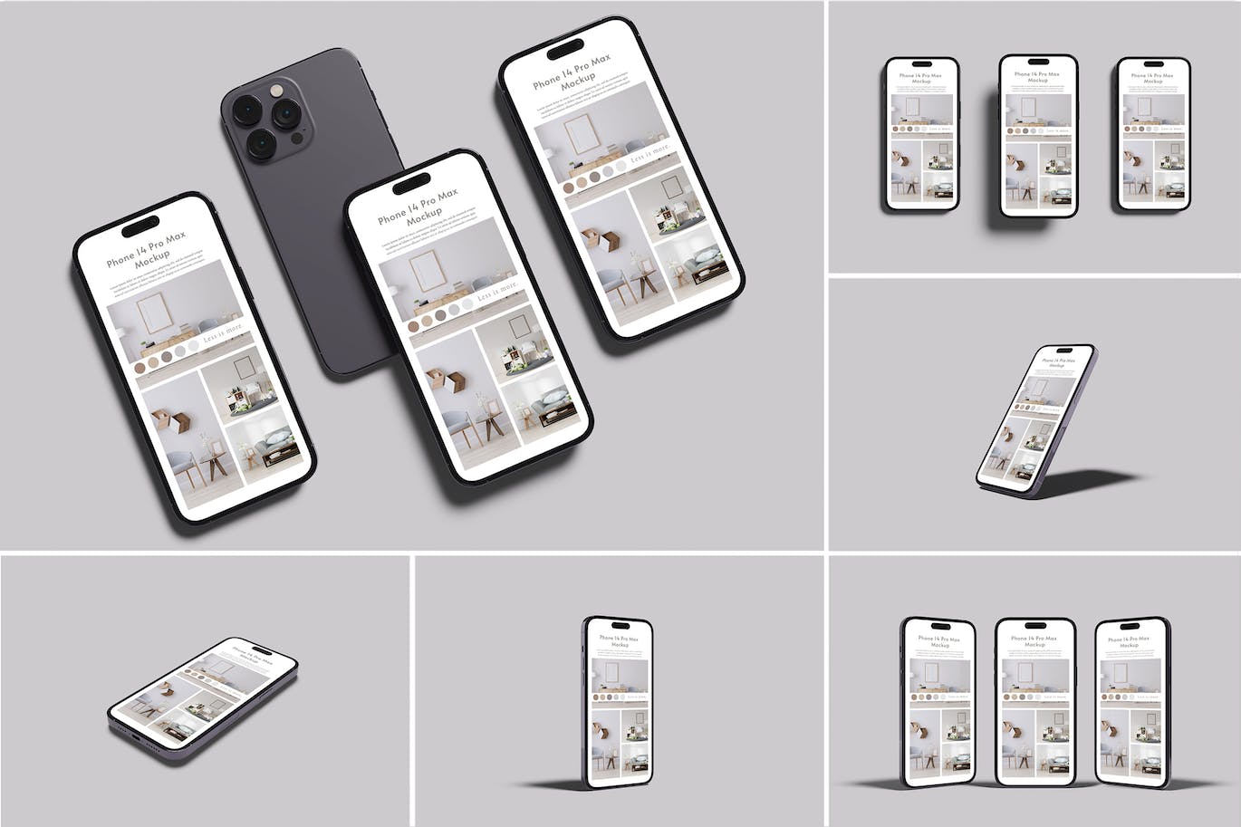 智能手机iPhone14 Pro Max样机 Smartphone 14 Pro Max Mockup 样机素材 sucaiwan.com