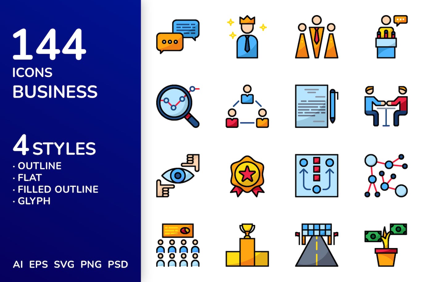 商业发展业务图标集 Business Icon Pack 图标素材 sucaiwan.com