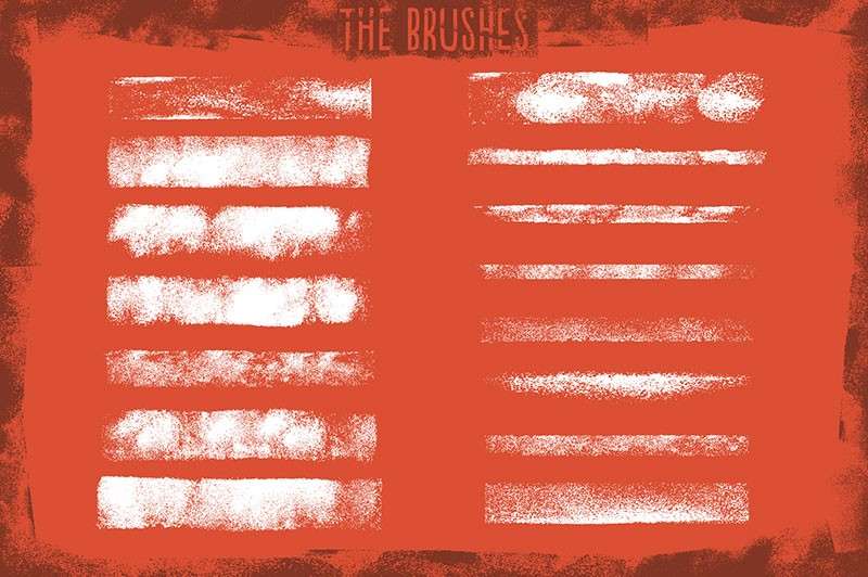 复古的印刷滚筒墨水纹理AI笔刷 笔刷资源 sucaiwan.com