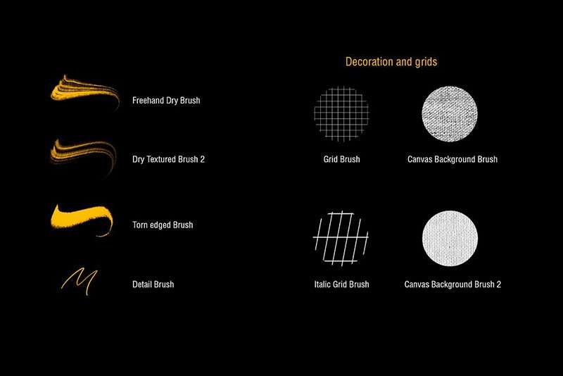 Procreate哥特体手写笔刷 笔刷资源 sucaiwan.com