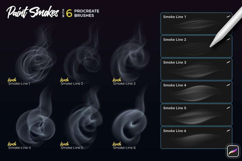 逼真的烟雾效果Procreate笔刷 笔刷资源 sucaiwan.com