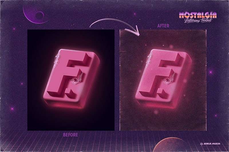 80年代复古游戏字体设计Procreate笔刷套装 笔刷资源 sucaiwan.com