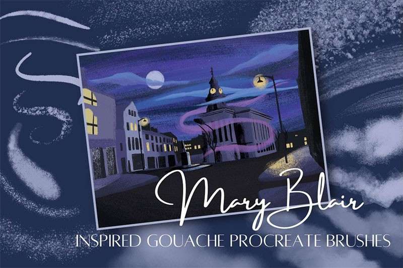 16个Procreate水粉画笔刷 笔刷资源 sucaiwan.com