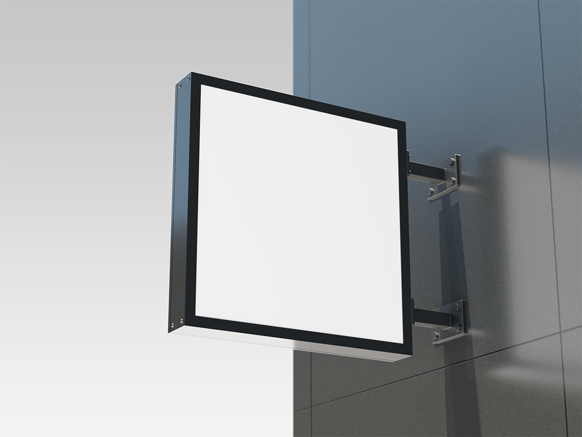 方形招牌广告设计样机 Signage Mockup 样机素材 sucaiwan.com