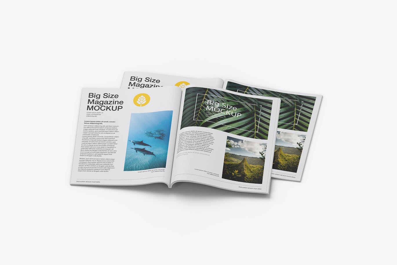 哑光大尺寸杂志印刷书籍样机 Matte Big Size Magazine Mockup 样机素材 sucaiwan.com