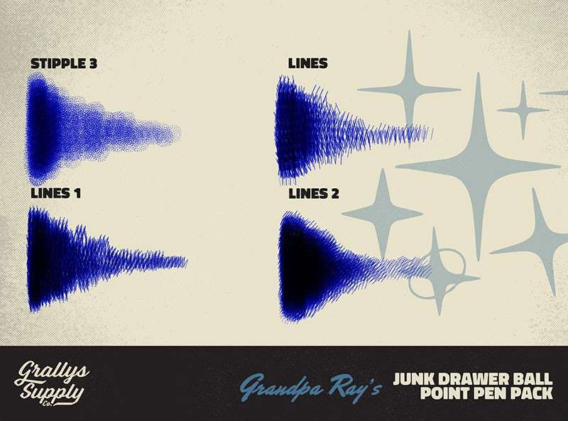 逼真的圆珠笔效果Procreate笔刷 笔刷资源 sucaiwan.com