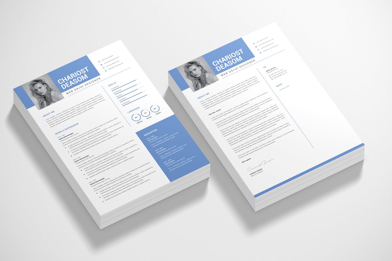 海报CV简历设计模板 Flyer – CV Resume Template 设计素材 sucaiwan.com