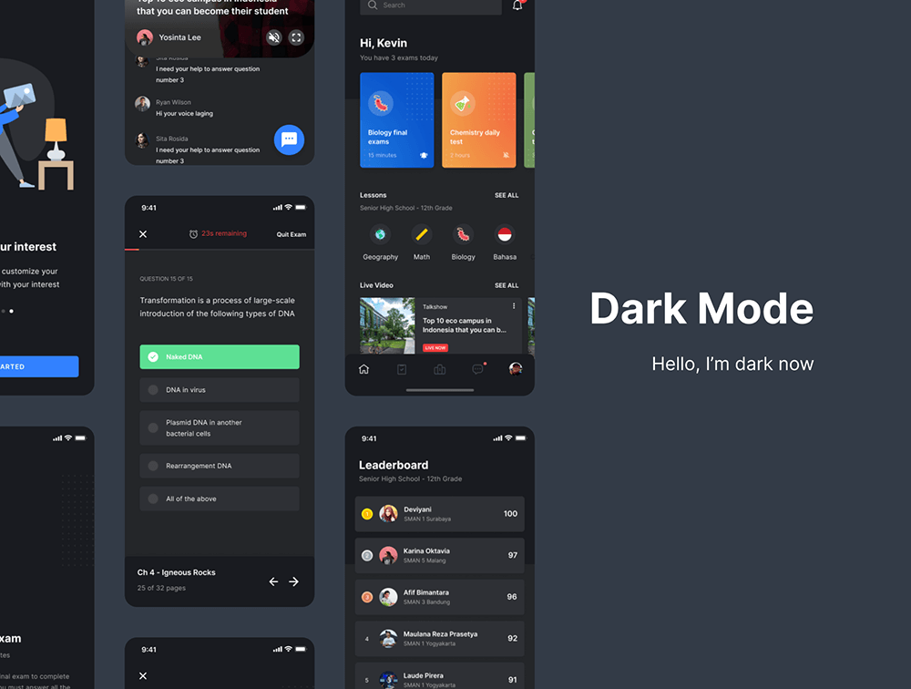 学生课程电子学习应用程序UI套件 APP UI 第4张-素材湾丨精选海外优质设计素材资源 学生课程电子学习应用程序UI套件 APP UI sucaiwan.com