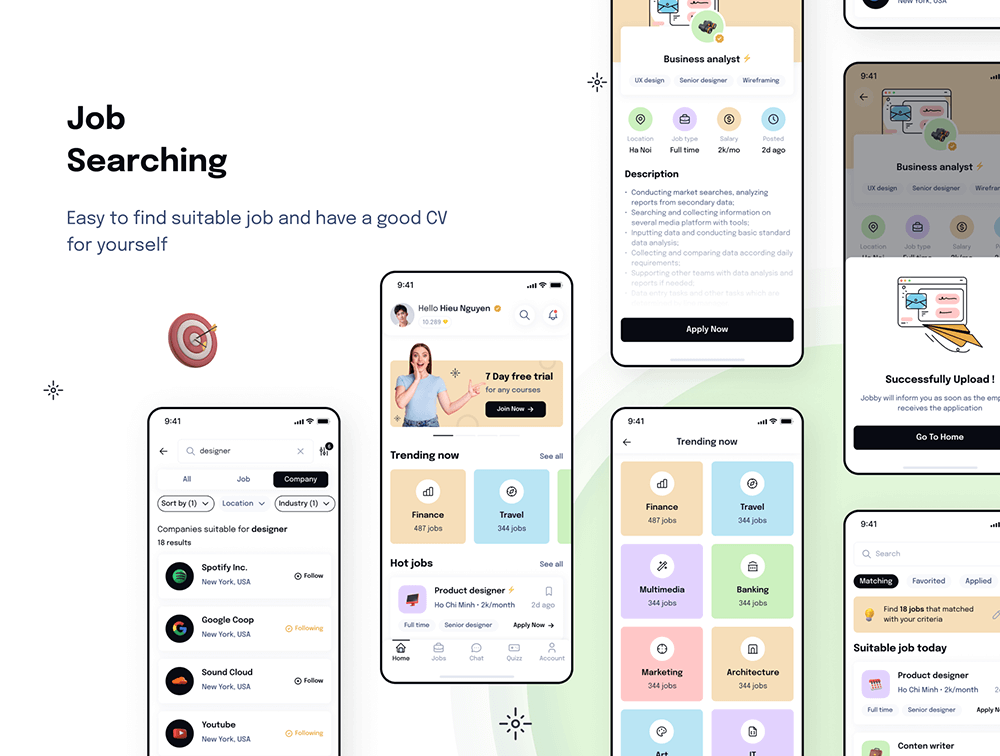 求职App应用程序UI工具包 APP UI sucaiwan.com