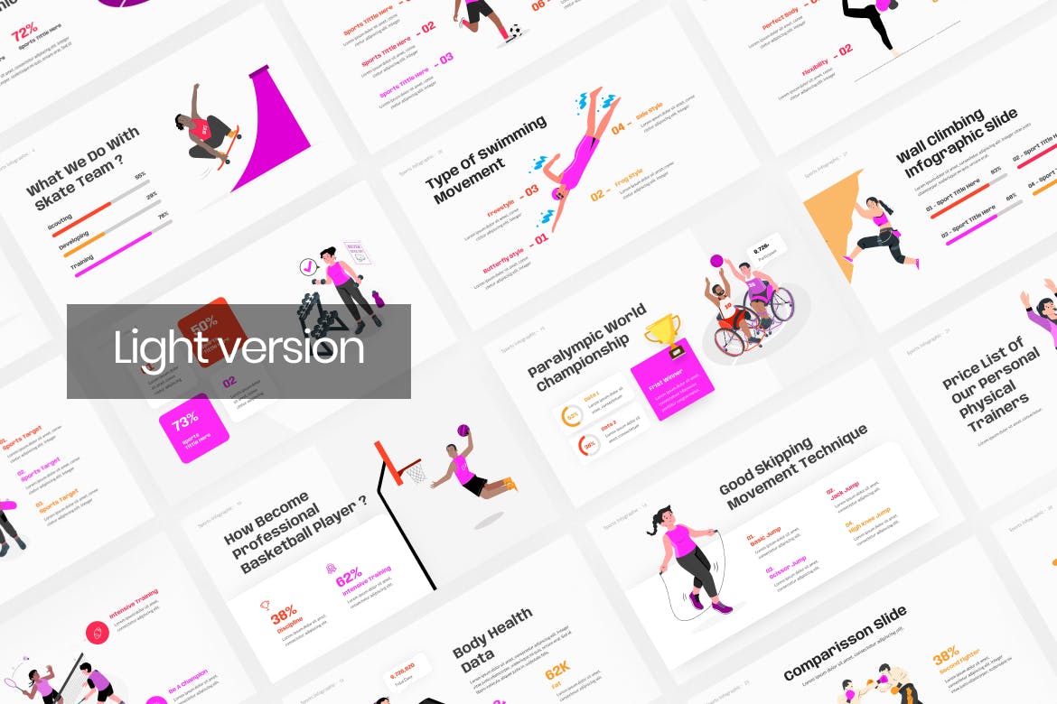 运动信息图表谷歌幻灯片模板下载 Sport Infographic Google Slides Template 幻灯图表 sucaiwan.com