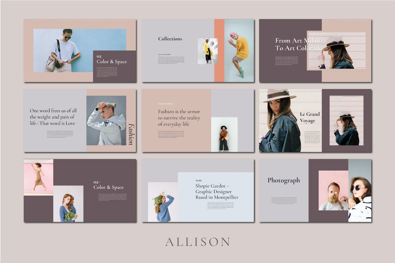 Lookbook杂志布局精美PowerPoint演示文稿模板 Allison Lookbook Powerpoint Template 幻灯图表 sucaiwan.com