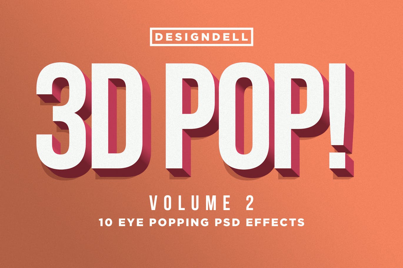 3D立体风格ps文字效果样式v2 3D POP! Photoshop Effects Vol. 2 设计素材 sucaiwan.com