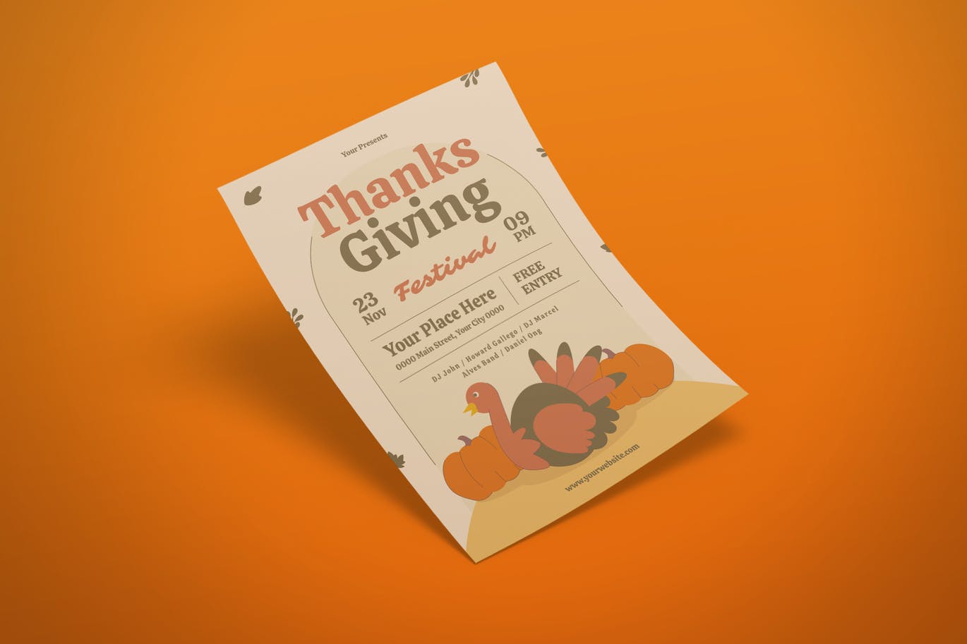 感恩节节日海报设计 Thanksgiving Flyer 设计素材 sucaiwan.com