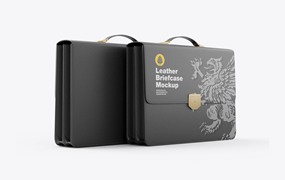 真皮公文包品牌设计样机 Leather Briefcase Mockup