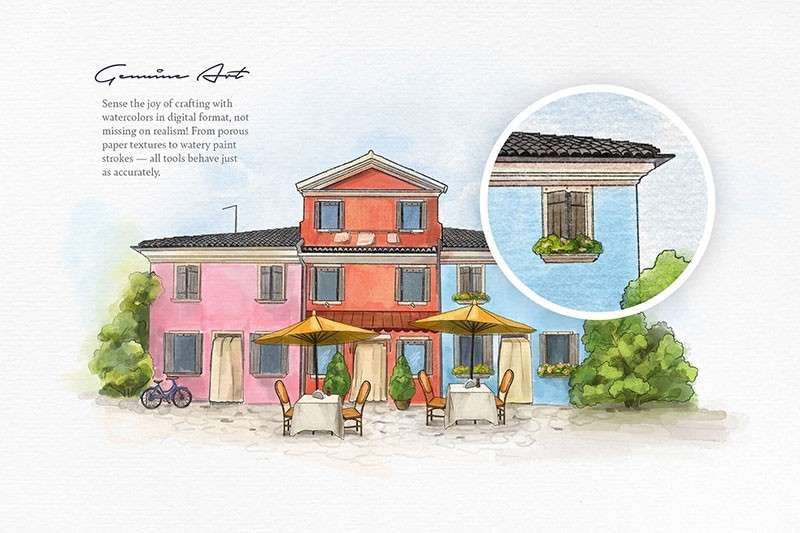 Procreate晕染水彩笔刷套装 笔刷资源 sucaiwan.com