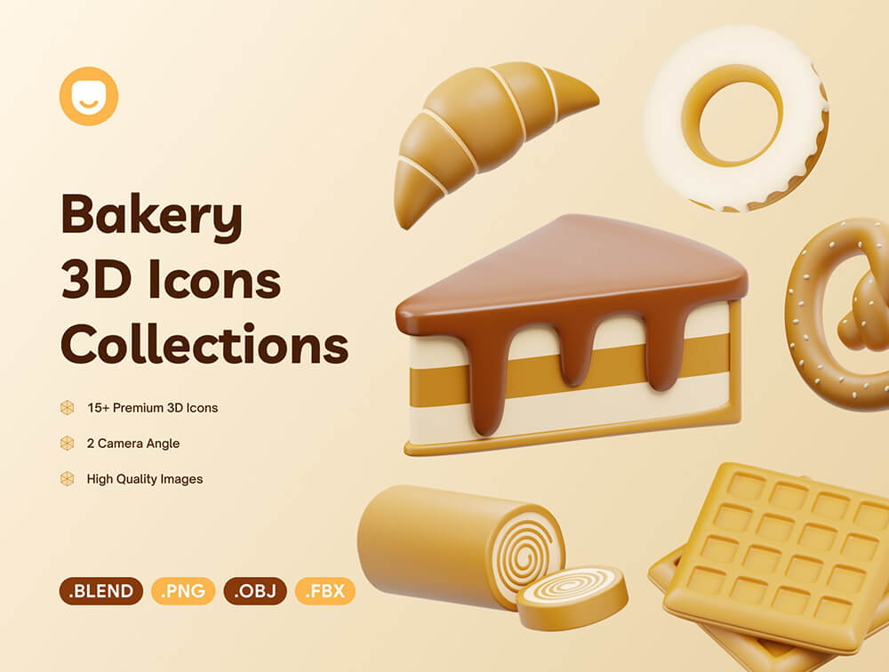 面包店3D图标 图标素材 sucaiwan.com