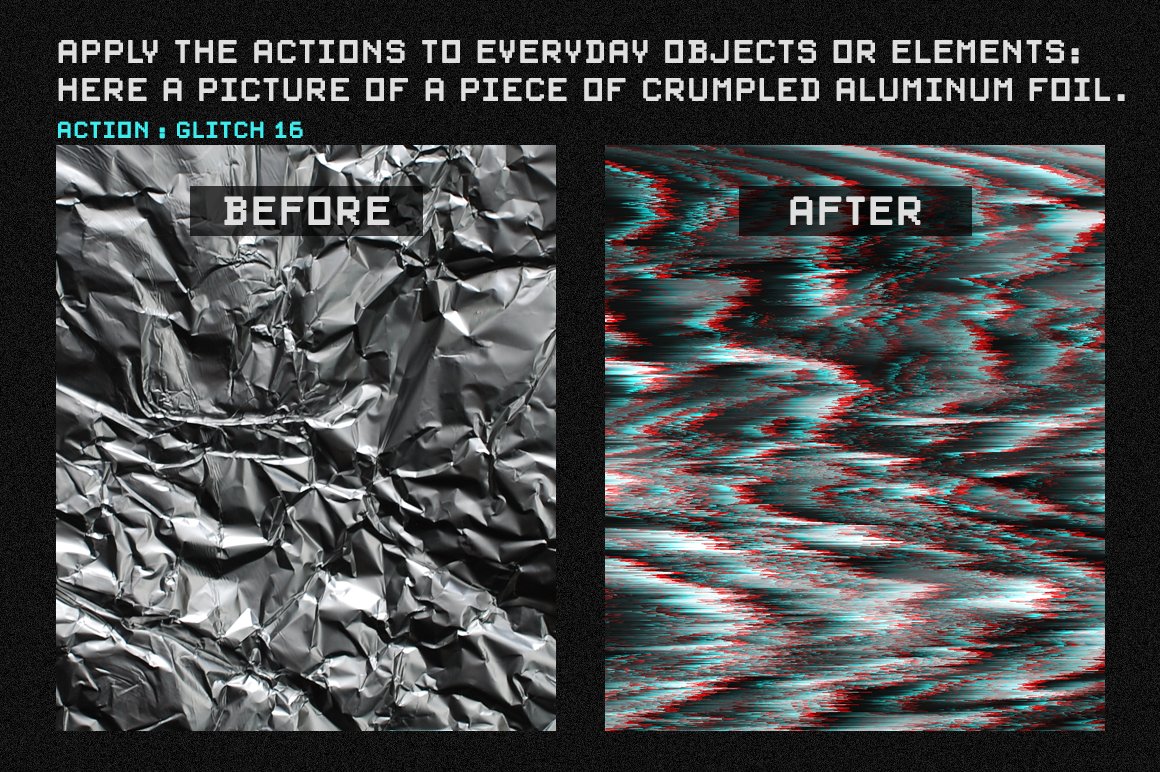 20组高端故障艺术背景快速生成PS动作 Entropy: 20 Photoshop Glitch Actions 插件预设 第4张-素材湾丨精选海外优质设计素材资源 20组高端故障艺术背景快速生成PS动作 Entropy: 20 Photoshop Glitch Actions 插件预设 sucaiwan.com