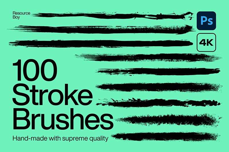 100个水墨效果笔触PS笔刷 笔刷资源 sucaiwan.com