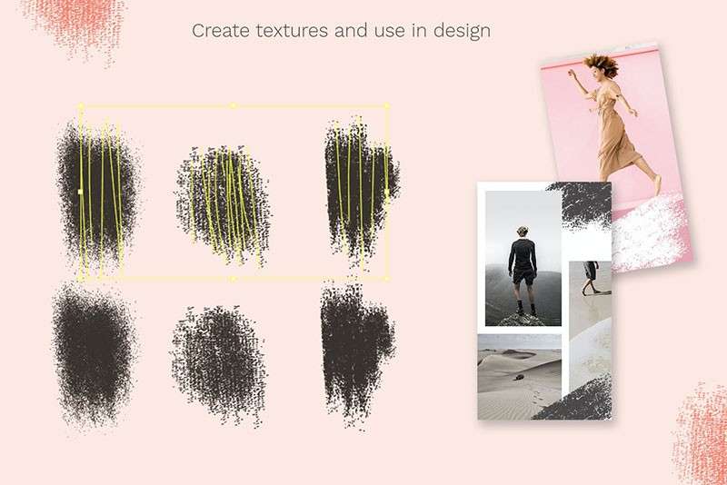 24个颗粒质感纹理AI矢量笔刷 笔刷资源 sucaiwan.com