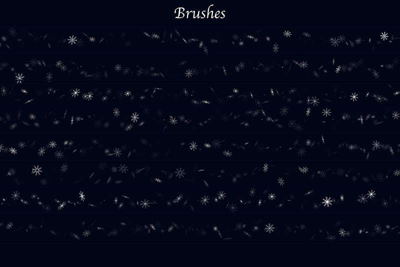 Photoshop雪花冰花笔刷和图案套装 笔刷资源 sucaiwan.com