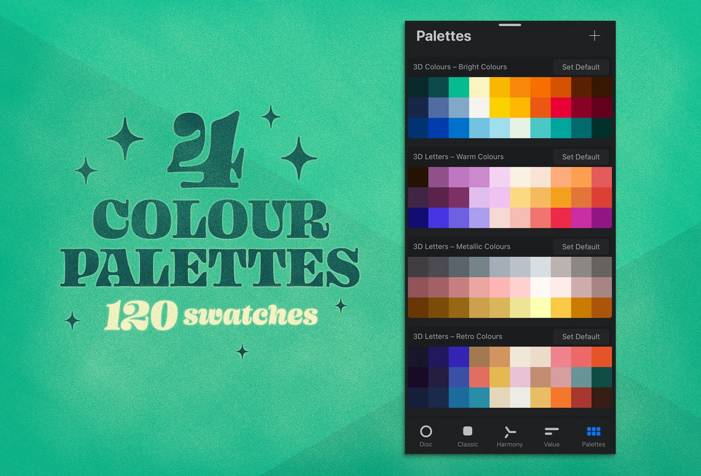 3D字母制作工具Procreate笔刷 3D Letters Toolkit 笔刷资源 sucaiwan.com