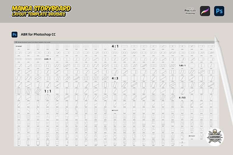 320+漫画排版布局PS和Procreate笔刷 笔刷资源 sucaiwan.com