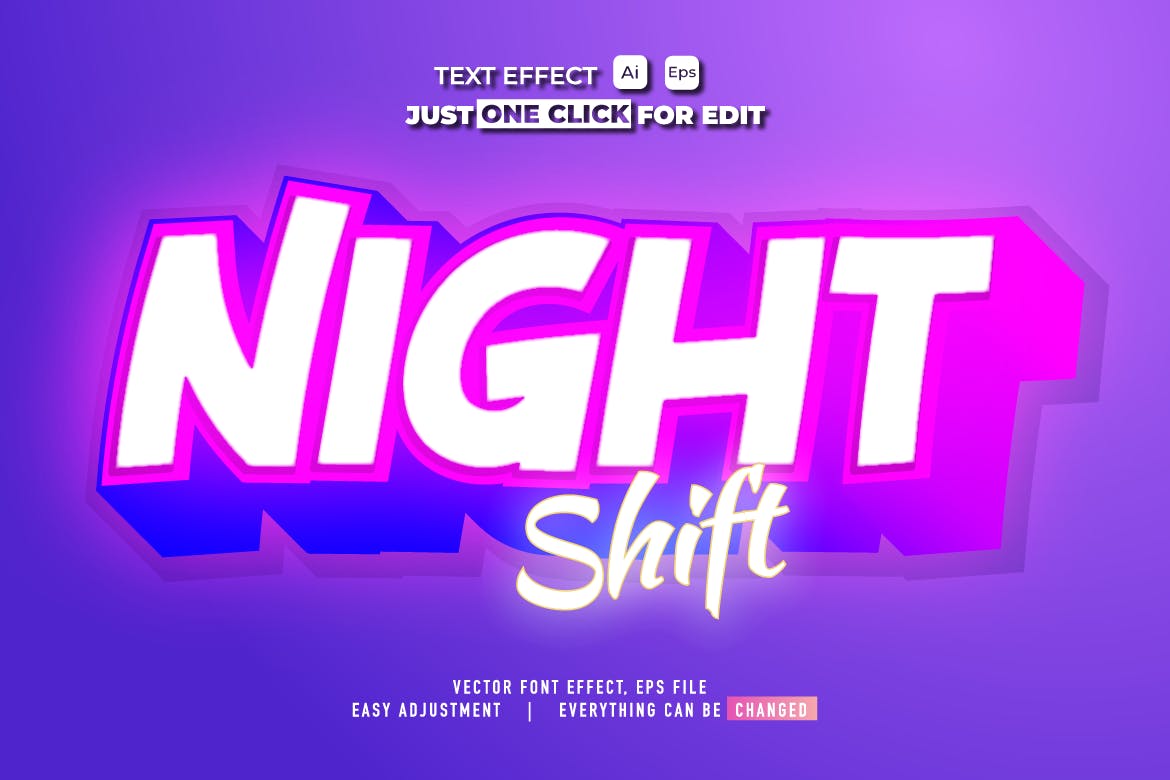 霓虹色彩矢量文本/文字效果样式素材v61 Text Effect Vol 61 插件预设 sucaiwan.com