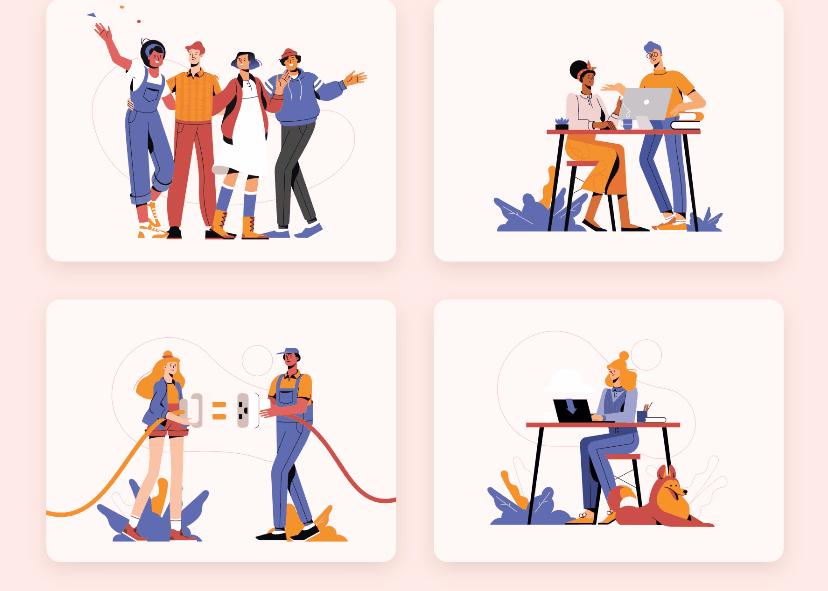 Сharacters完全可编辑的动画矢量插图包 Сollaborative Сharacters Animated Illustration Pack 图标素材 sucaiwan.com