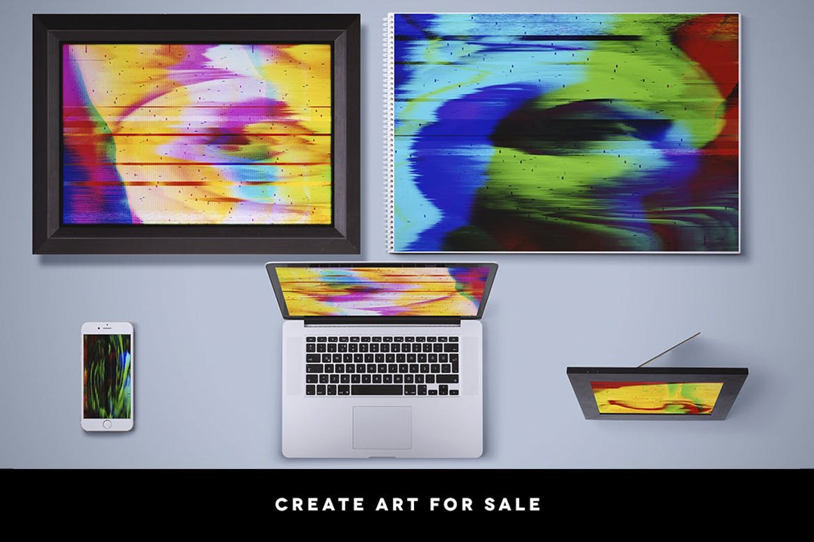 抽象故障背景特效生成器套件 Glitch Background Creation Kit 插件预设 sucaiwan.com