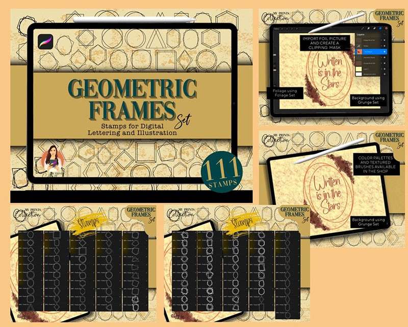 300+半色调复古纹理Procreate笔刷套装 笔刷资源 sucaiwan.com
