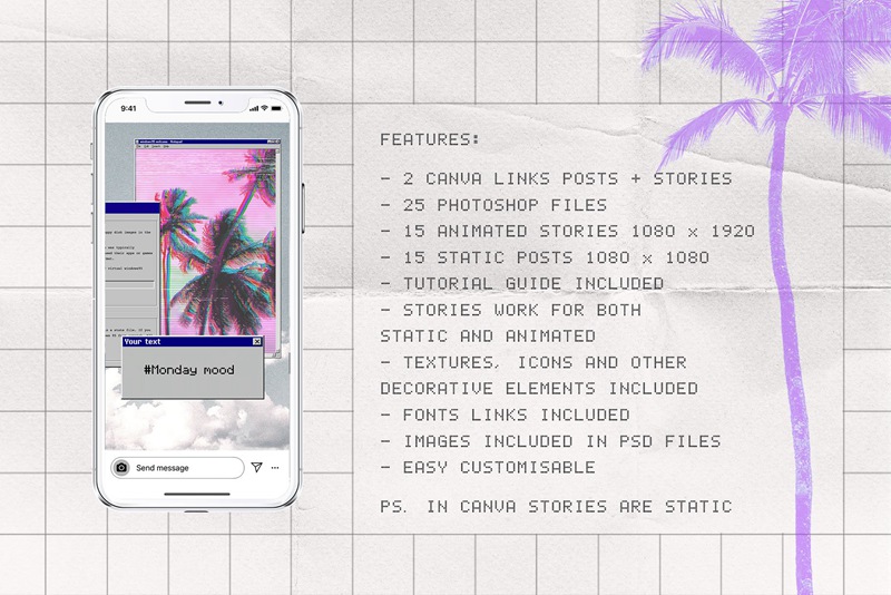 新潮复古未来感Win95元素全息渐变毛刺纹理贴纸像素化可编辑PSD模板 Old Computer Insta template Ps Canva 图片素材 第11张-素材湾丨精选海外优质设计素材资源 新潮复古未来感Win95元素全息渐变毛刺纹理贴纸像素化可编辑PSD模板 Old Computer Insta template Ps Canva 图片素材 sucaiwan.com