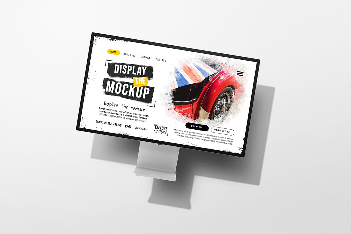 苹果显示器样机模板 Display Monitor Mockup 样机素材 sucaiwan.com