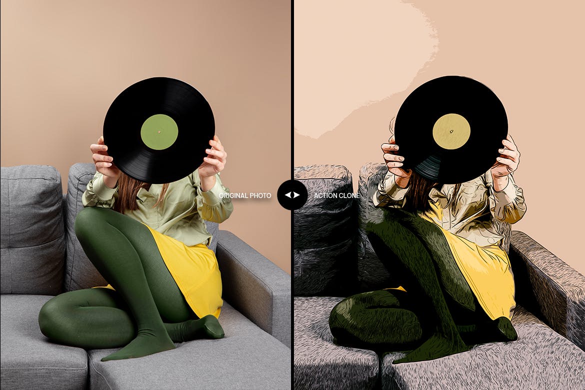 矢量绘画效果照片处理PS动作 Vector Draw Photoshop Action 插件预设 sucaiwan.com