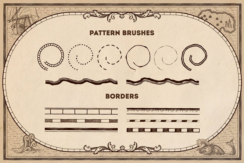 老式复古仙境地图山脉数目建筑等航海地图制作工具包Magic Lands: Vintage Map Creator 笔刷资源 第7张-素材湾丨精选海外优质设计素材资源 老式复古仙境地图山脉数目建筑等航海地图制作工具包Magic Lands: Vintage Map Creator 笔刷资源 sucaiwan.com