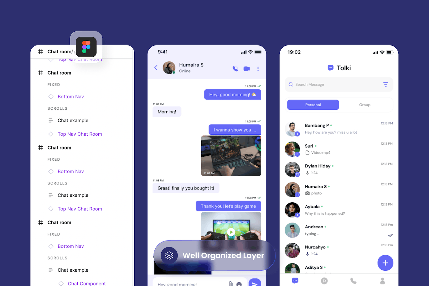 聊天App移动应用程序UI套件 Tolki – Chatting Mobile App UI Kits APP UI sucaiwan.com