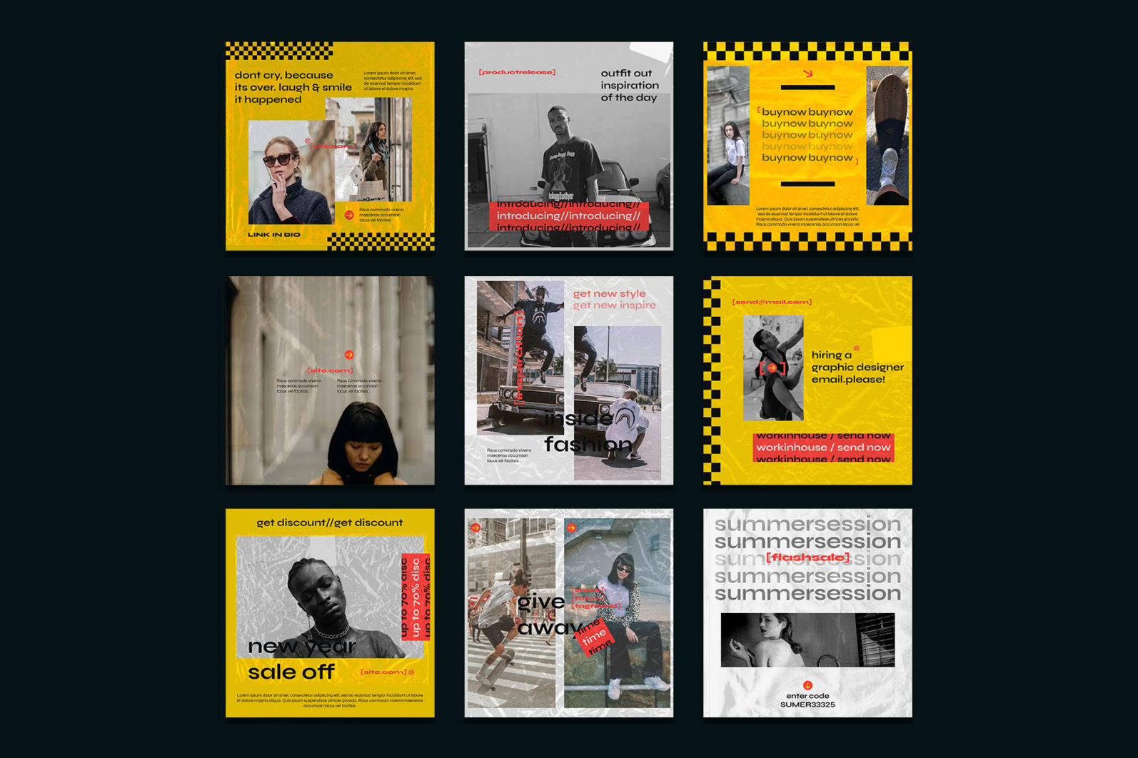 复古时尚广告竖屏社交媒体instagram模板PSD海报样机 样机素材 sucaiwan.com